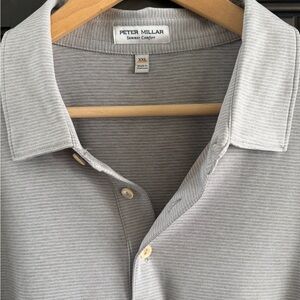 Peter Millar Light Gray Striped Casual Shirt XXL